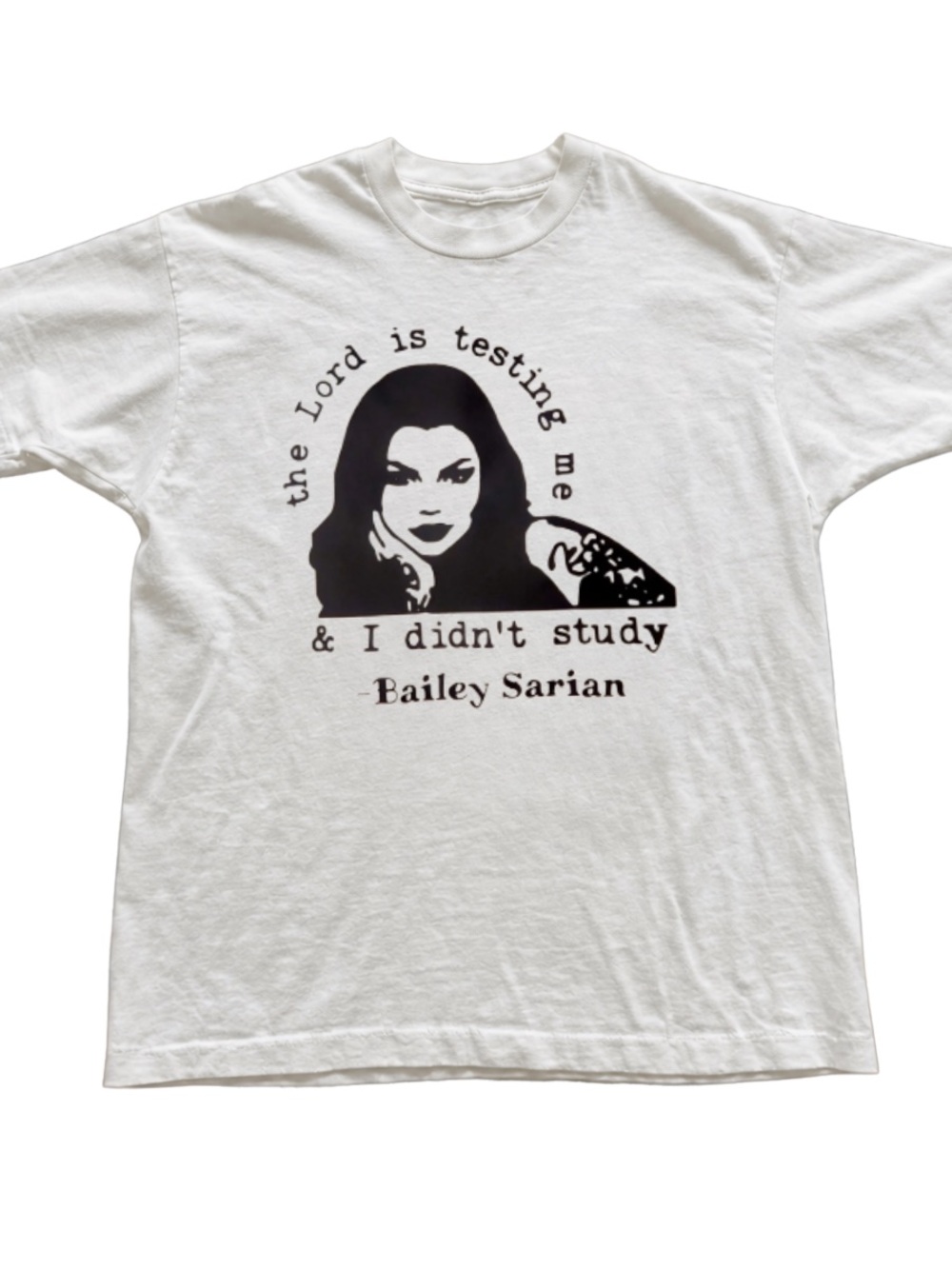 Gildan White Tee with Black Bailey Sarian Graphic
